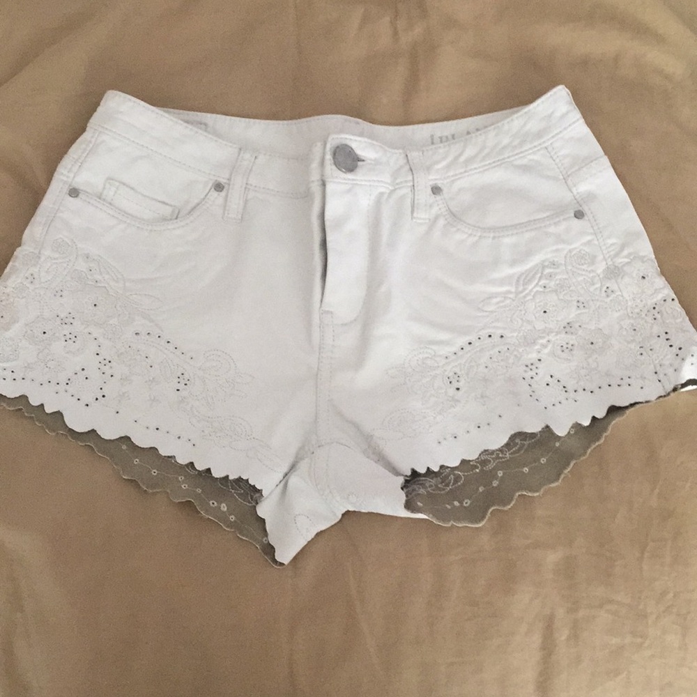 Blank NYC Faux Leather Vegan Shorts White